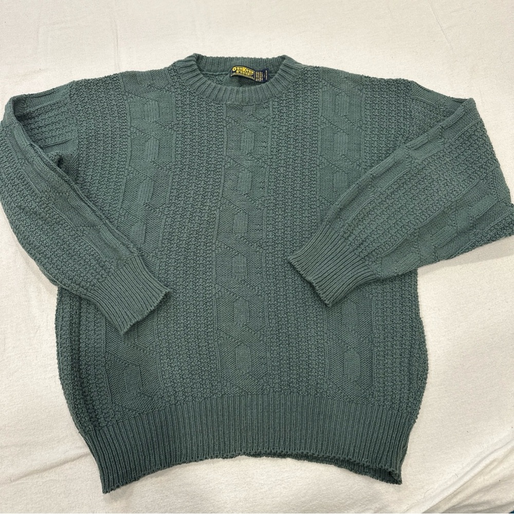 Vintage 90s OshKosh B'Gosh Knit Sweater Men’s Size XL Cotton Blend Chunky Blue